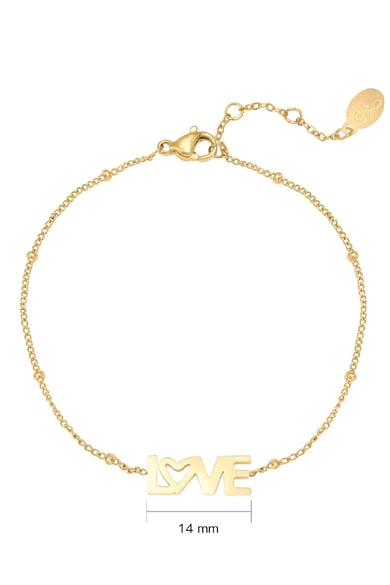 Armband Dotted LOVE Goud kleur Stainless Steel h5 Afbeelding3