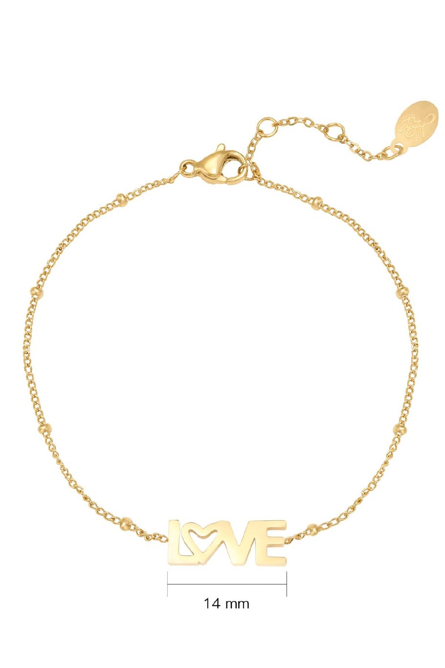Armband Dotted LOVE Goud kleur Stainless Steel Afbeelding3