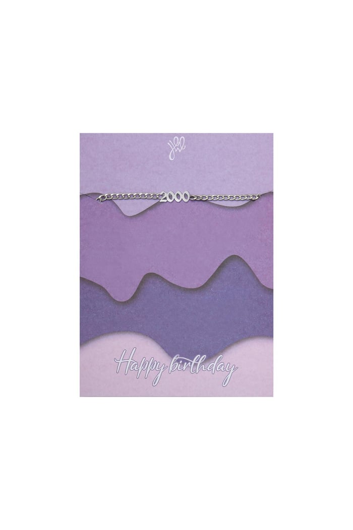 Bracelet Happy Birthday Years - 2000 Silver Color Stainless Steel 