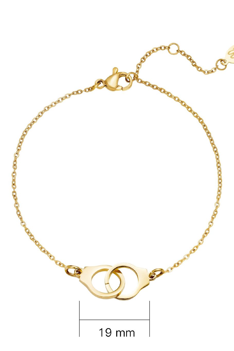 Armband Handcuffs Goldfarbe Edelstahl Bild2