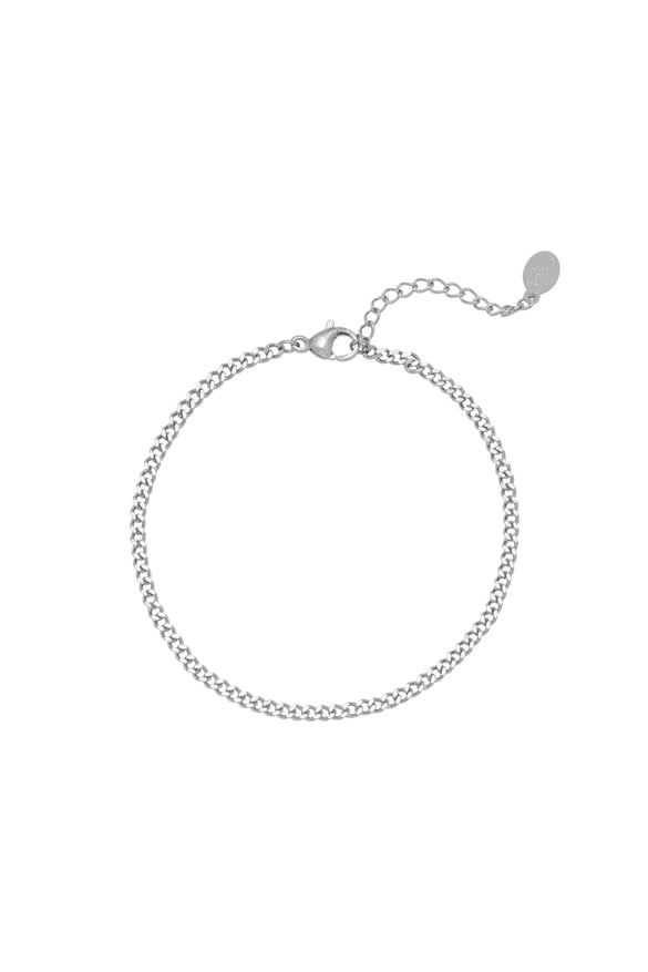 Bracelet Tiny Plain Chains Silver Color Stainless Steel