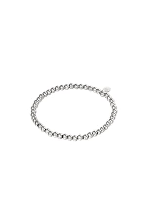 Bracelet Midi Beads Silver Color Stainless Steel-4MM h5 