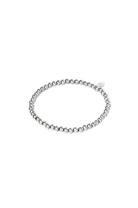 Bracelet Midi Beads Silver Color Stainless Steel-4MM