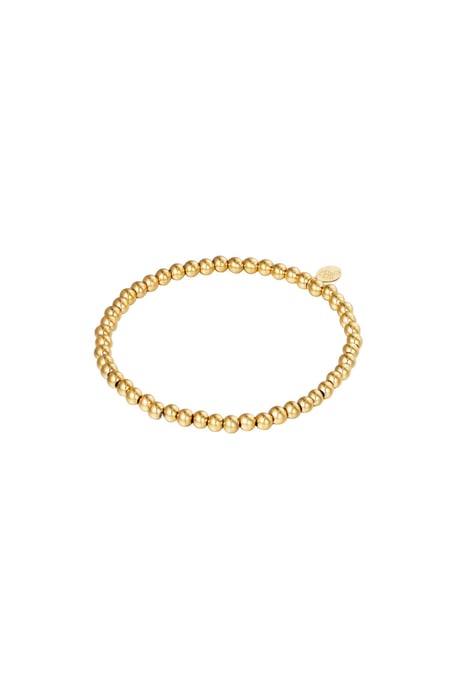 Bracciale Midi Perline Colore oro In Acciaio Inossidabile-4MM