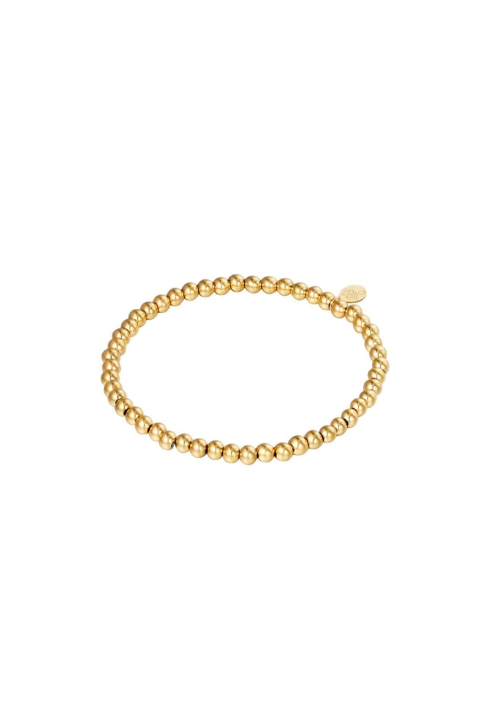 Bracelet Midi Beads Gold Color Stainless Steel-4MM 