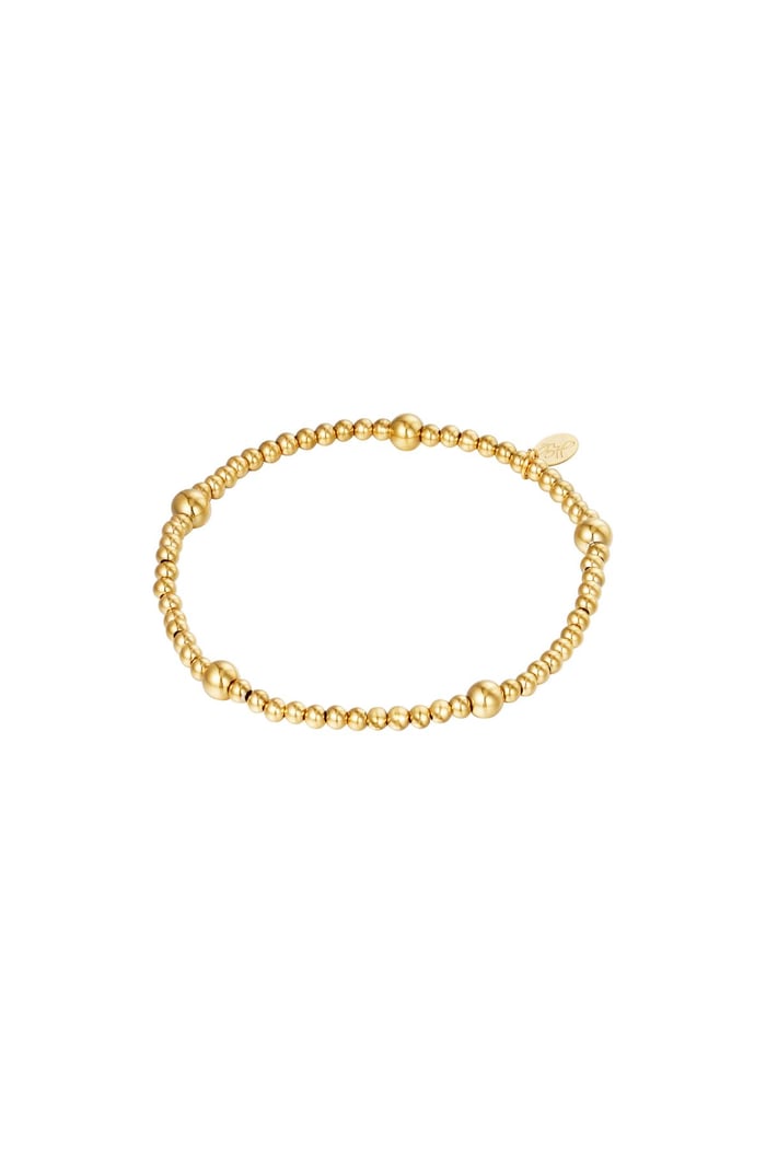 Bracelet Beady Gold Color Stainless Steel 