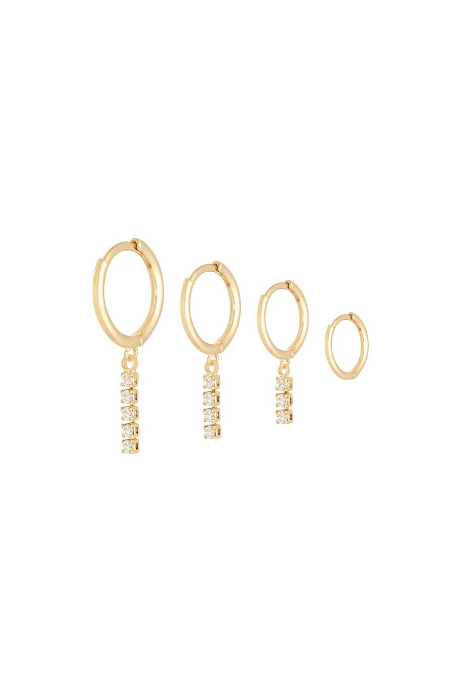 Earrings Set Dangling Diamonds Gold Color Copper 