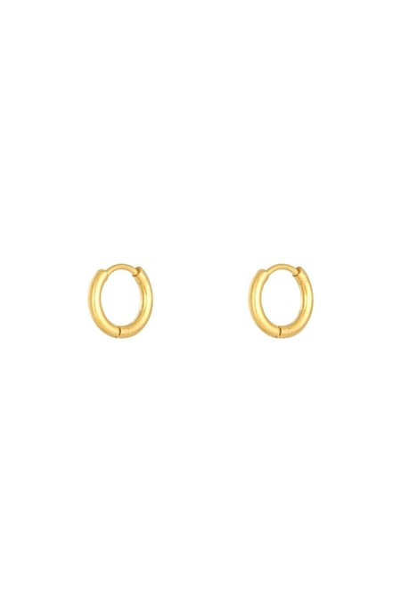 Pendientes Little Hoops 1,2cm Color dorado Acero inoxidable 2