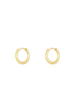 Earrings Little Hoops 1.4cm Gold Color Stainless Steel h5 