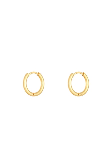 Pendientes Little Hoops 1.4cm Color dorado Acero inoxidable 2