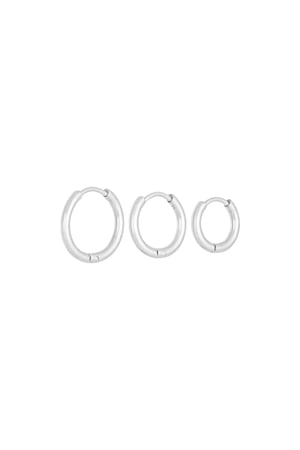 Earrings Set Little Hoops Silver Color Stainless Steel h5 