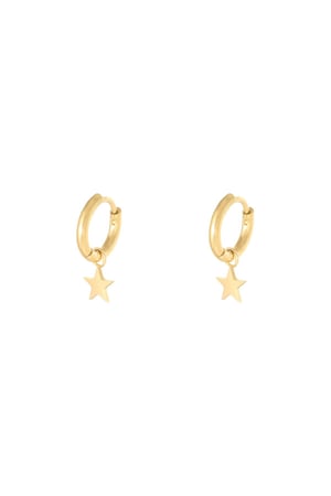 Earrings Star Gold Color Stainless Steel h5 