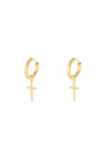 Gold color / Earrings Faith Gold Color Stainless Steel 