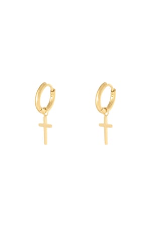 Earrings Faith Gold Color Stainless Steel h5 