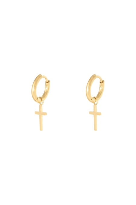 Earrings Faith Gold Color Stainless Steel