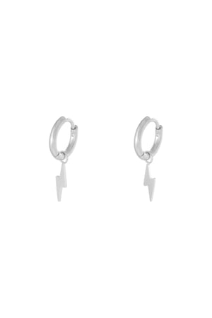 Earrings Bolt Silver Color Stainless Steel h5 