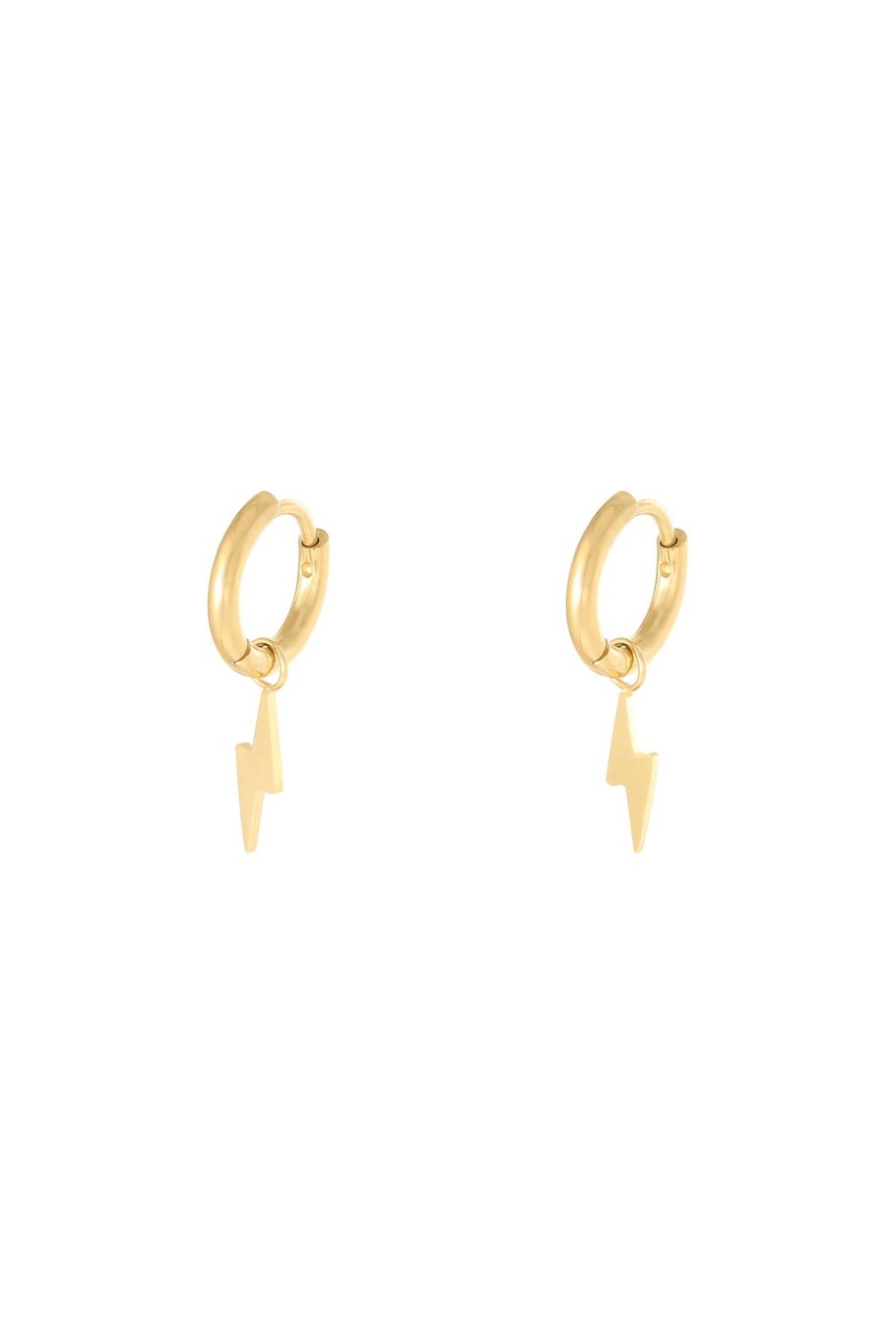 Earrings Bolt Gold Color Stainless Steel 