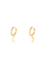 Gold color / Earrings Moon Gold Color Stainless Steel Picture2