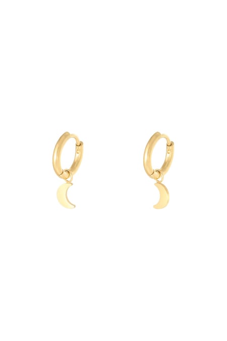 Earrings Moon Gold Color Stainless Steel 2