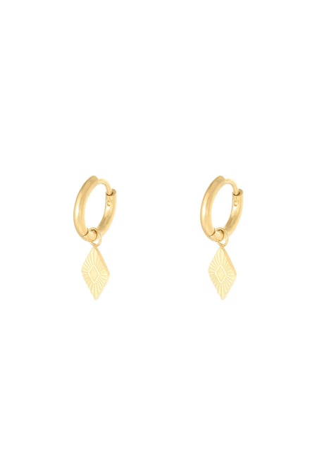 Earrings Diamond Gold Color Stainless Steel 2