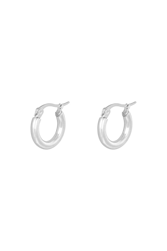 Ohrringe Hoops Smooth 15 mm Silber Edelstahl 