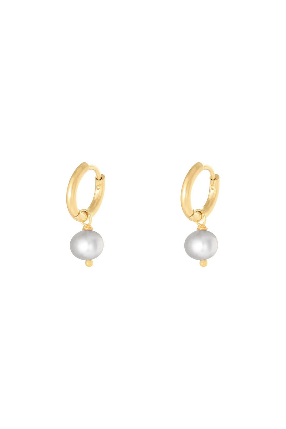 Earrings Pearl Of The Sea Grey Stainless Steel