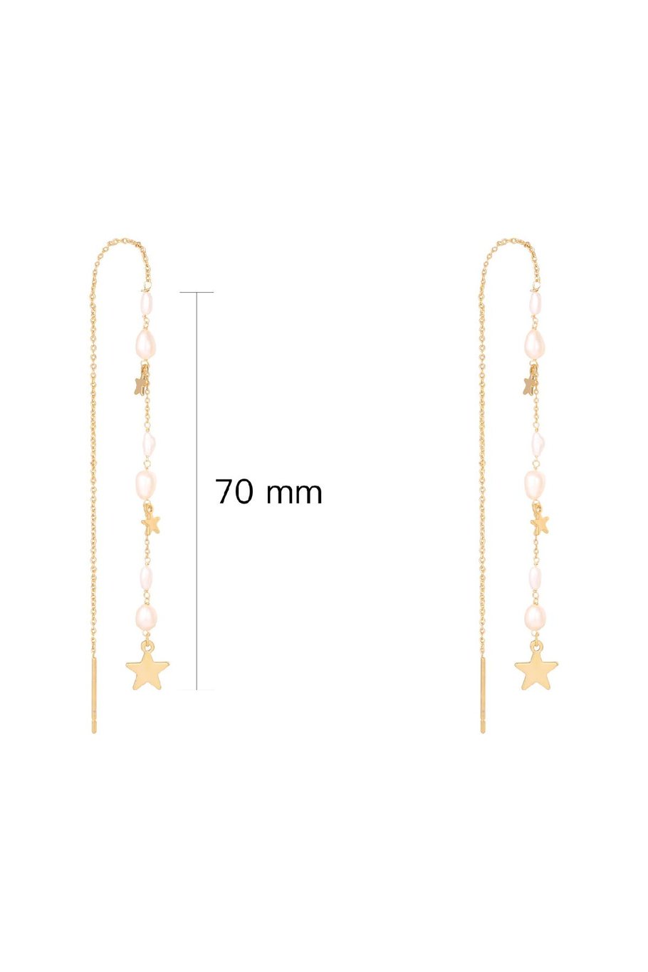 Ohrringe Drop Down Stars Goldfarbe Kupfer Bild2