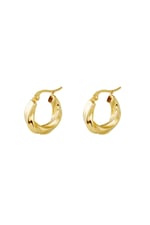 Gold color / Earrings Hoops Swirl Gold Color Stainless Steel 