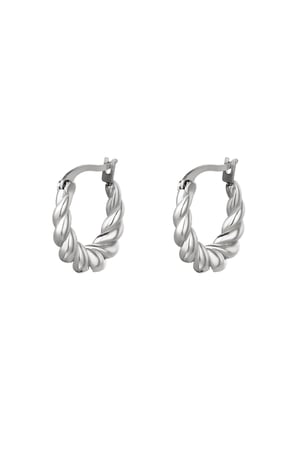 Earrings Dangling Twist Silver Color Stainless Steel h5 