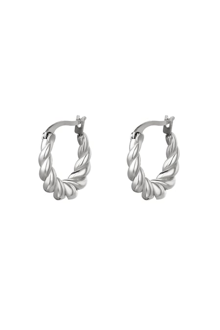 Earrings Dangling Twist Silver Color Stainless Steel 2