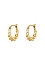 Gold color / Earrings Dangling Twist Gold Color Stainless Steel 