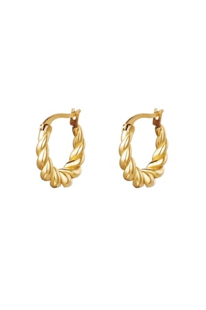 Earrings Dangling Twist Gold Color Stainless Steel h5 