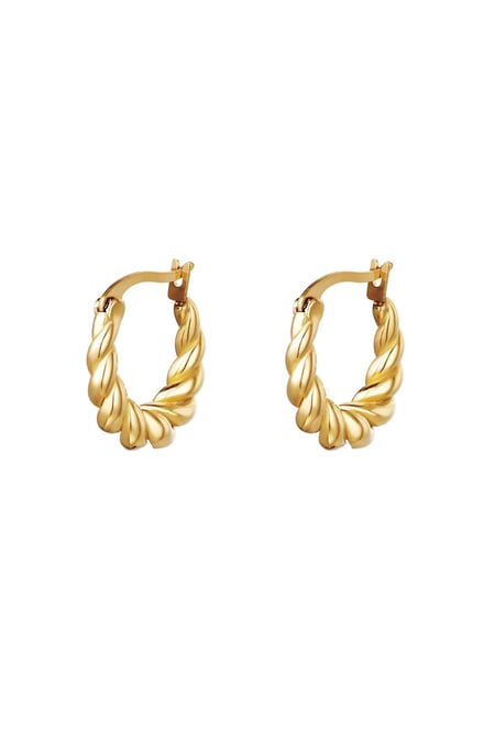 Earrings Dangling Twist Gold Color Stainless Steel