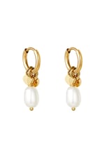 Goldfarbe / Ohrringe Pearl Drops Goldfarbe Edelstahl 