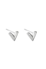 Silver color / Earrings Think V Silver Color Stainless Steel Picture2