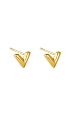 Gold color / Earrings Think V Gold Color Stainless Steel Picture2