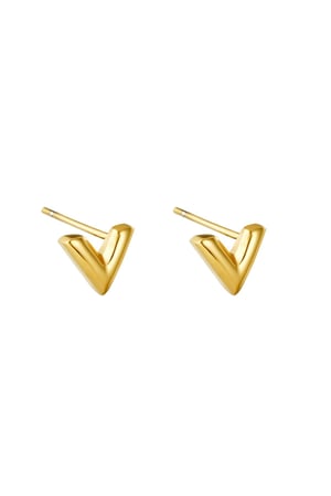 Earrings Think V Gold Color Stainless Steel h5 