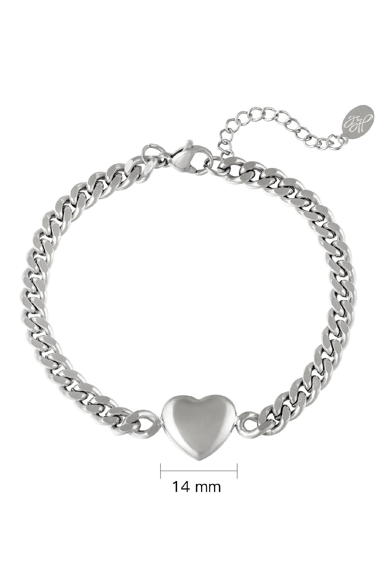Bracelet Chained Heart Silver Color Stainless Steel h5Picture3