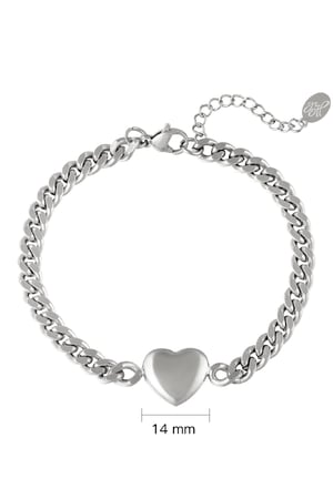 Bracelet Chained Heart Silver Color Stainless Steel h5 Picture3