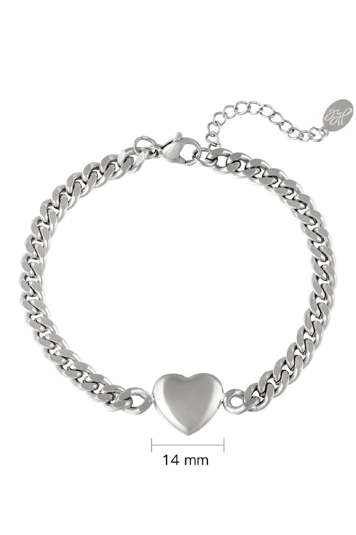 Bracelet Chained Heart Silver Color Stainless Steel Picture3