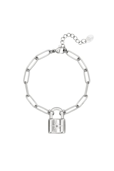 Bracelet Cute Lock Gold Color Stainless Steel h5 