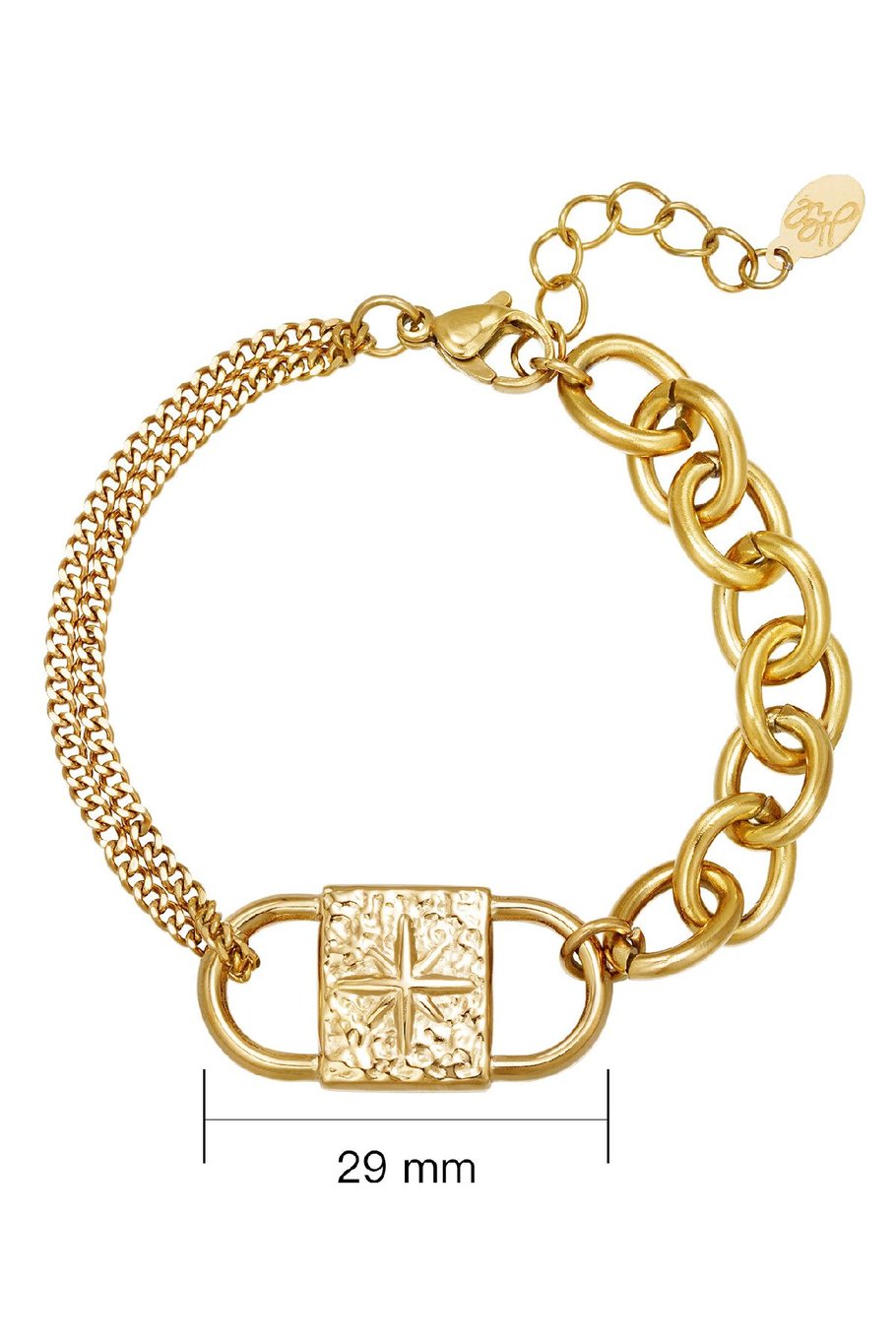 Armband Chunky Lock Goud kleur Stainless Steel Afbeelding3