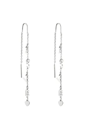 Earrings Love Silver Color Stainless Steel h5 