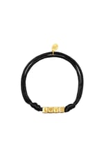 Black & Gold / Bracelet Satin Love Black & Gold Color Stainless Steel Picture5