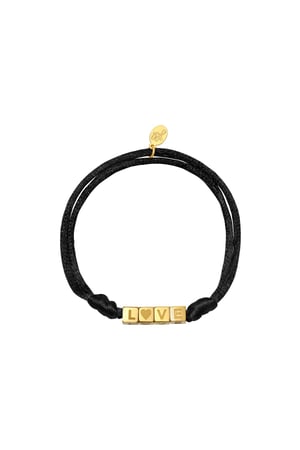 Bracelet Satin Love Black & Gold Color Stainless Steel h5 