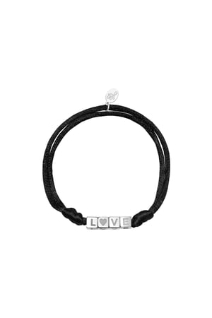 Bracelet Satin Love Black & Silver Color Stainless Steel h5 