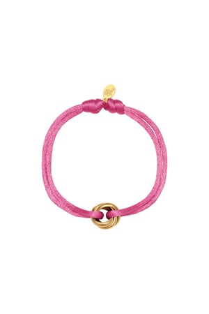 Satin bracelet knot Baby Pink & Gold Color Polyester h5 