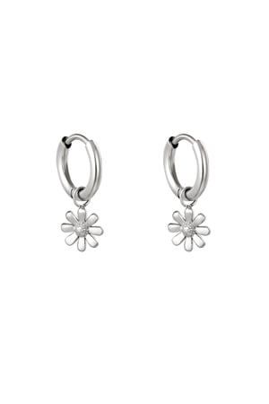 Earrings Little Daisy Silver Color Stainless Steel h5 