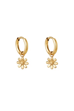 Earrings Little Daisy Gold Color Stainless Steel h5 