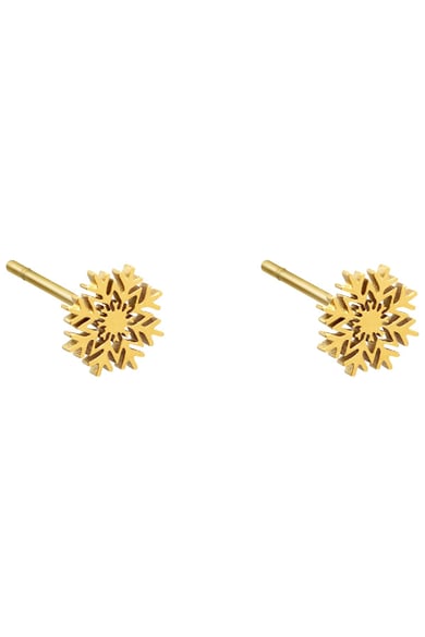 Oorbellen Snowflake Goud kleur Stainless Steel h5 Afbeelding3